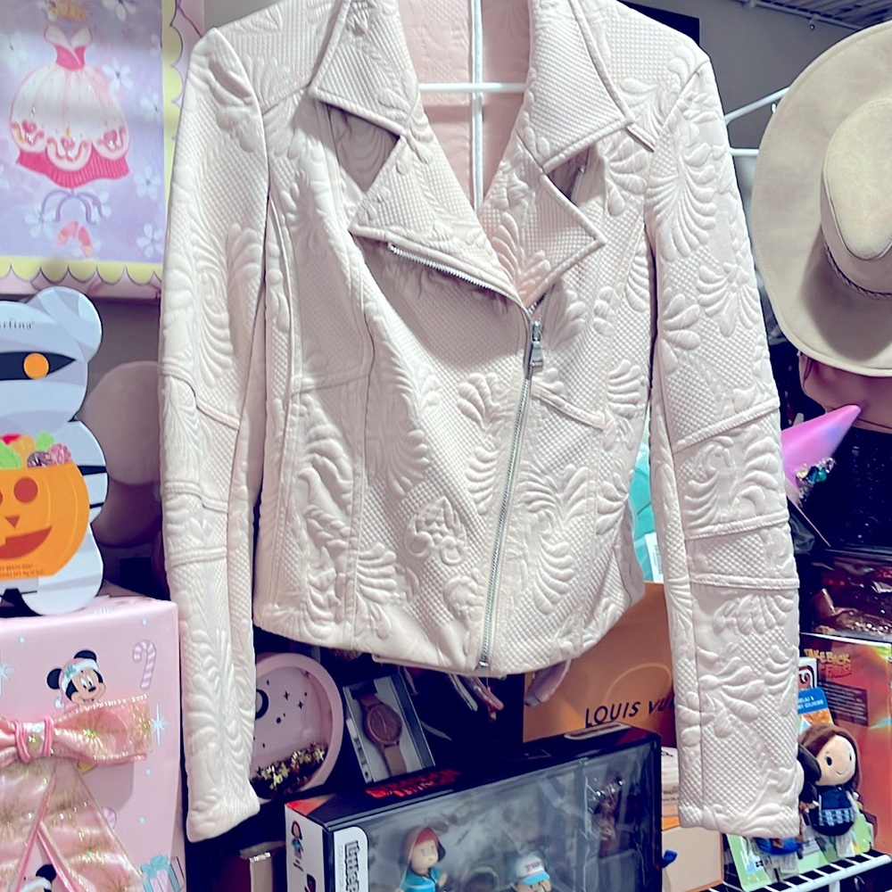 Express embroidered asymmetrical pink blazer- size small
